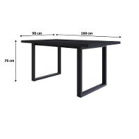Mesa De Jantar Queens R 160x90x77cm Qemj9160r Preto Tx - Est.preta Preto Tx/est.preta - 6