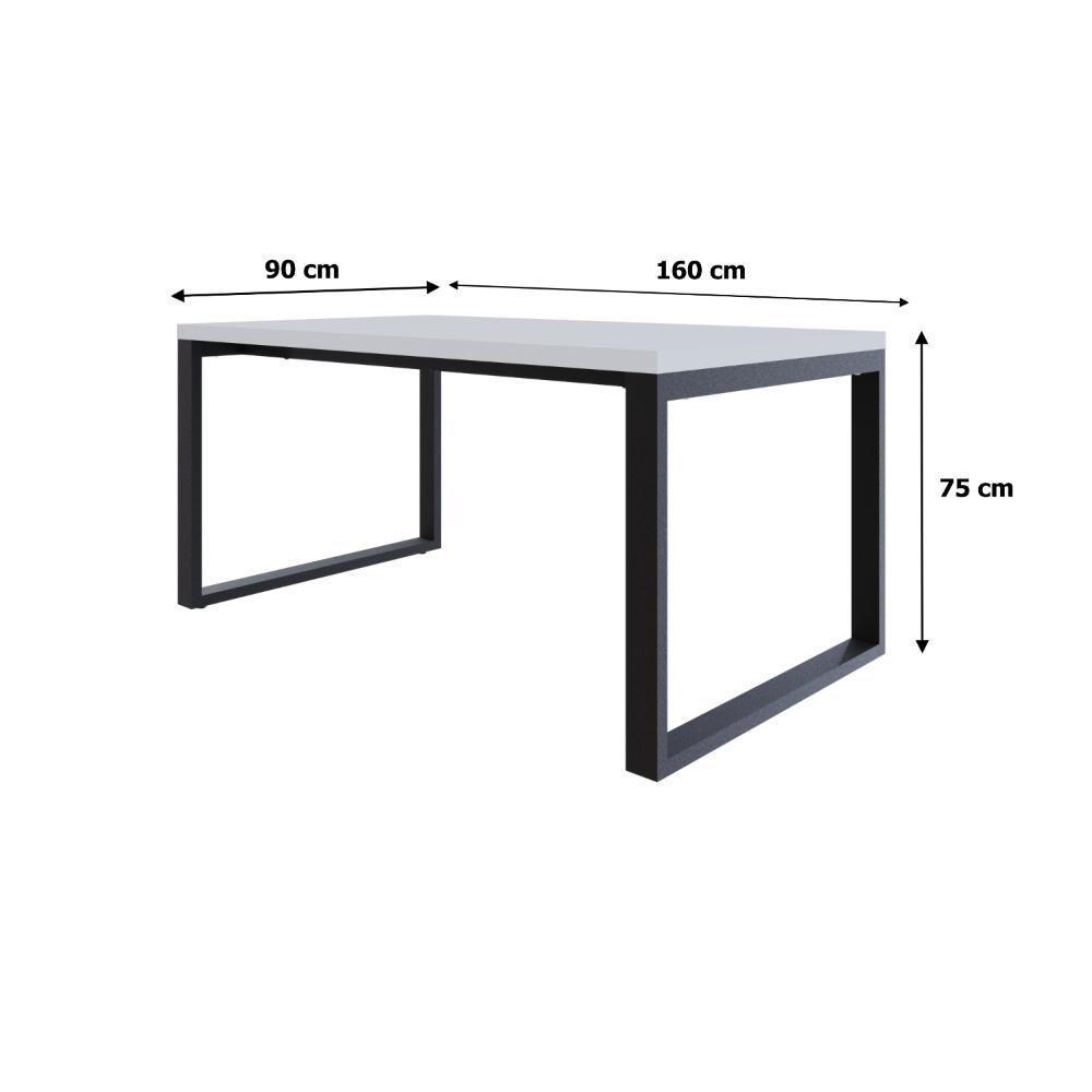 Mesa De Jantar Queens 160x90x77cm Qemj9160 Branco Tx - Est.preta Branco Tx/est.preta - 6
