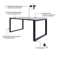 Mesa De Jantar Queens 160x90x77cm Qemj9160 Branco Tx - Est.preta Branco Tx/est.preta - 3