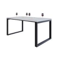 Mesa De Jantar Queens 160x90x77cm Qemj9160 Branco Tx - Est.preta Branco Tx/est.preta - 5