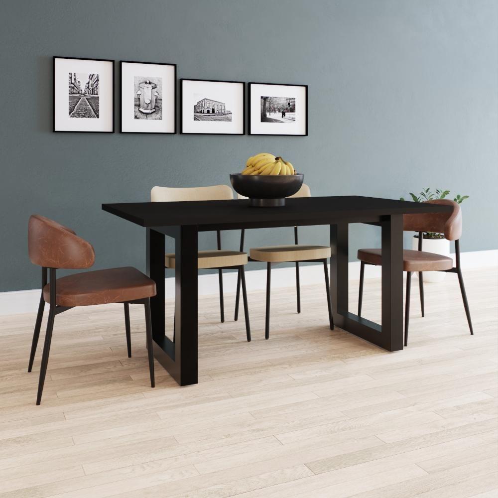 Mesa De Jantar Bronx R 160x90x77cm Brmj9160r Preto Tx - Est.preta Preto Tx/est.preta - 2