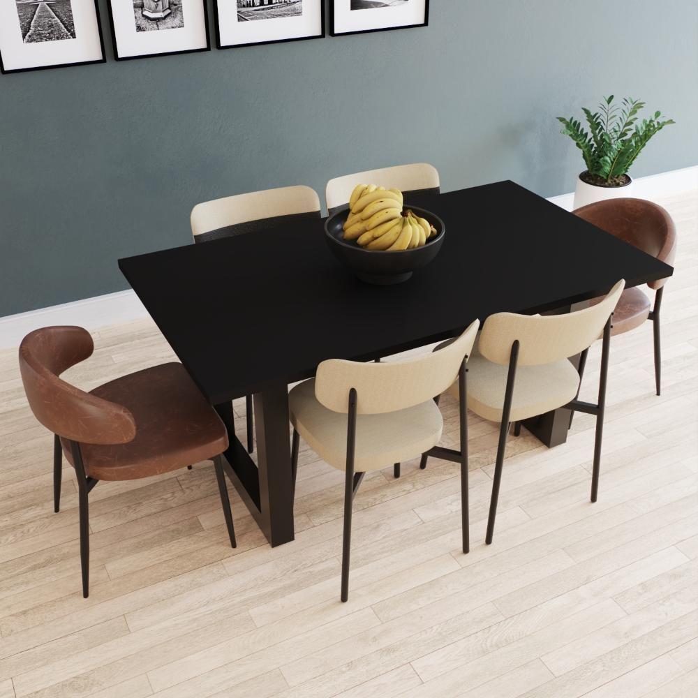 Mesa De Jantar Bronx R 160x90x77cm Brmj9160r Preto Tx - Est.preta Preto Tx/est.preta - 4