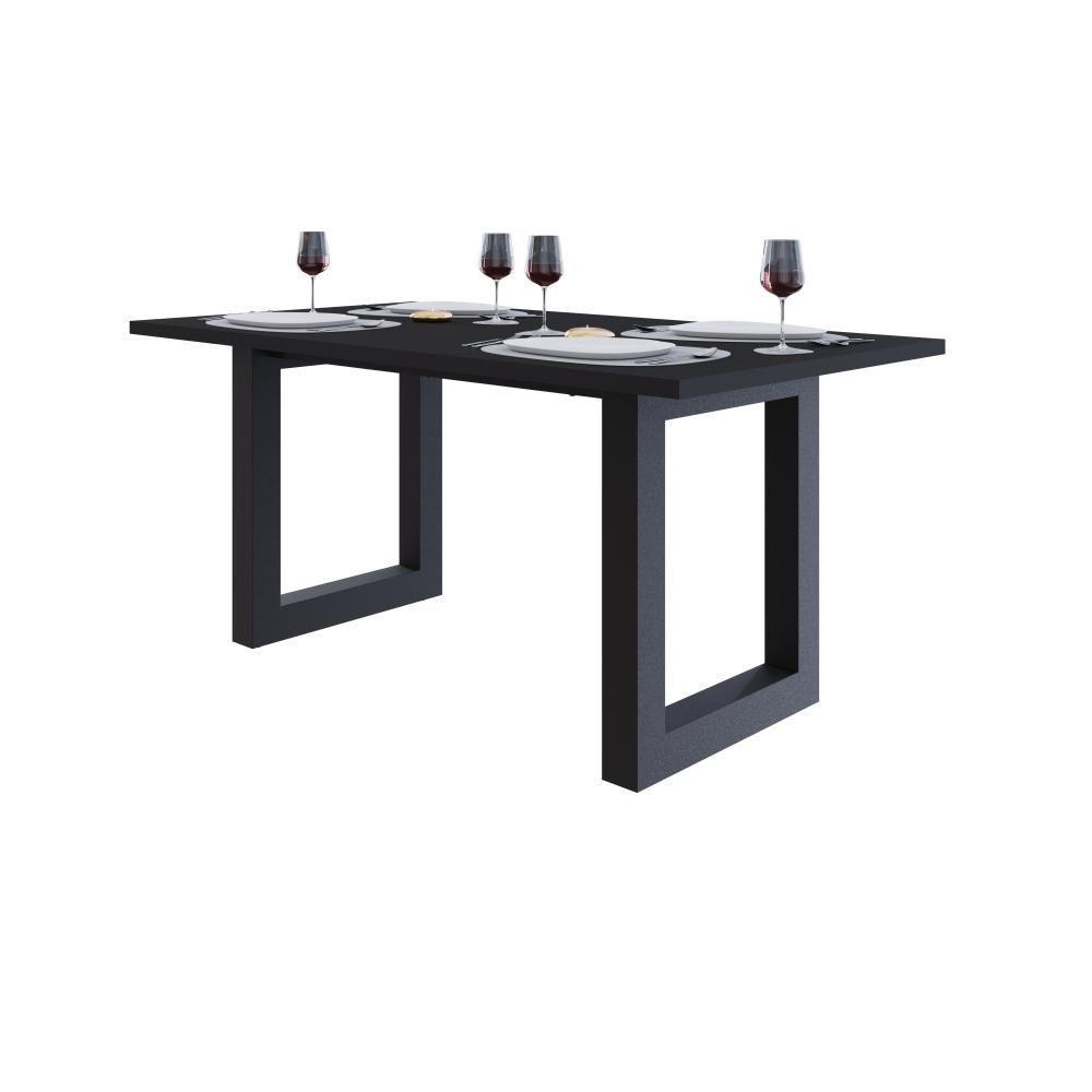 Mesa De Jantar Bronx R 160x90x77cm Brmj9160r Preto Tx - Est.preta Preto Tx/est.preta - 5