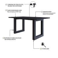 Mesa De Jantar Bronx R 160x90x77cm Brmj9160r Preto Tx - Est.preta Preto Tx/est.preta - 3