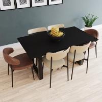 Mesa De Jantar Bronx R 160x90x77cm Brmj9160r Preto Tx - Est.preta Preto Tx/est.preta