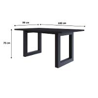Mesa De Jantar Bronx R 160x90x77cm Brmj9160r Preto Tx - Est.preta Preto Tx/est.preta - 6