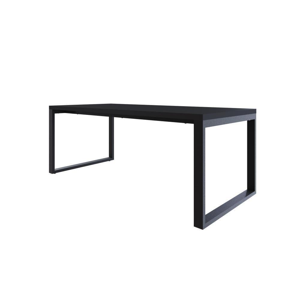 Mesa De Jantar Queens 200x90x77cm Qemj9200 Preto Tx - Est.preta Preto Tx/est.preta - 1