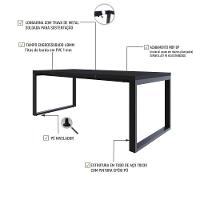 Mesa De Jantar Queens 200x90x77cm Qemj9200 Preto Tx - Est.preta Preto Tx/est.preta - 3