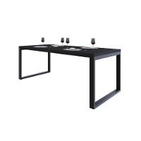 Mesa De Jantar Queens 200x90x77cm Qemj9200 Preto Tx - Est.preta Preto Tx/est.preta - 5