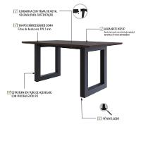 Mesa De Jantar Bronx Rg2 160x90x77cm Brmj9160rg2 Terracota - Est.preta Terracota/est.preta - 3