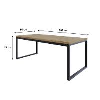 Mesa De Jantar Yon 200 X 90 X 76 Cm Vermont Oak/est.preta Vermont Oak/est.preta - 6