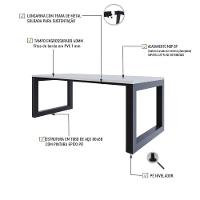 Mesa De Jantar Bronx 200x90x77cm Brmj9200 Branco Tx - Est.preta Branco Tx/est.preta - 3