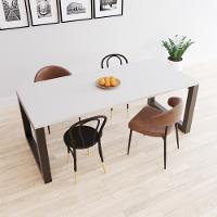 Mesa De Jantar Bronx 200x90x77cm Brmj9200 Branco Tx - Est.preta Branco Tx/est.preta