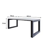 Mesa De Jantar Bronx 200x90x77cm Brmj9200 Branco Tx - Est.preta Branco Tx/est.preta - 6