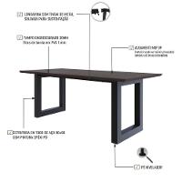 Mesa De Jantar Bronx Rg2 200x90x77cm Brmj9200rg2 Terracota - Est.preta Terracota/est.preta - 3