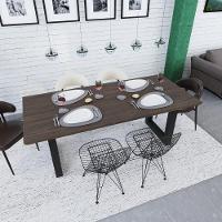 Mesa De Jantar Bronx Rg2 200x90x77cm Brmj9200rg2 Terracota - Est.preta Terracota/est.preta