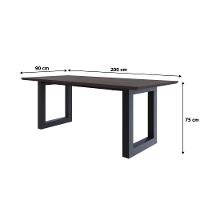 Mesa De Jantar Bronx Rg2 200x90x77cm Brmj9200rg2 Terracota - Est.preta Terracota/est.preta - 6