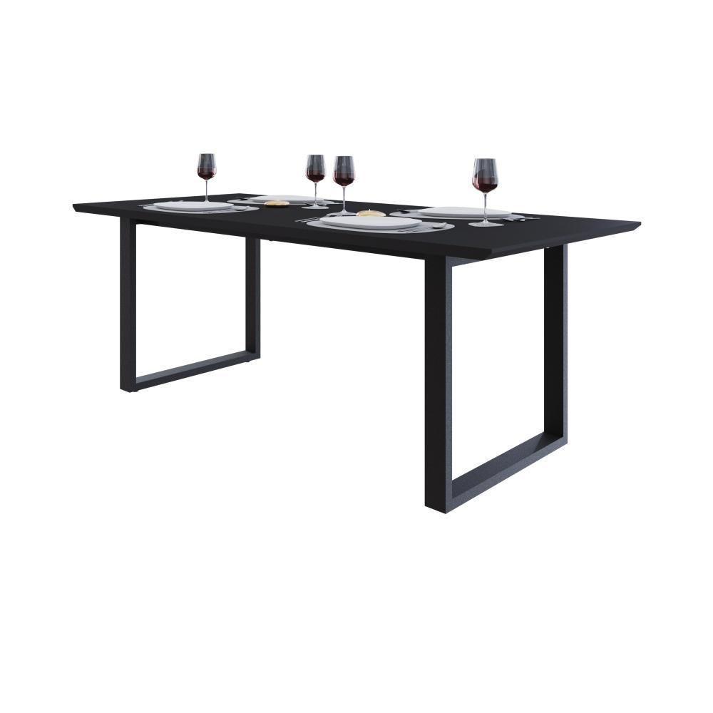 Mesa De Jantar Queens Rg2 200x90x77cm Qemj9200rg2 Preto Tx - Est.preta Preto Tx/est.preta - 5