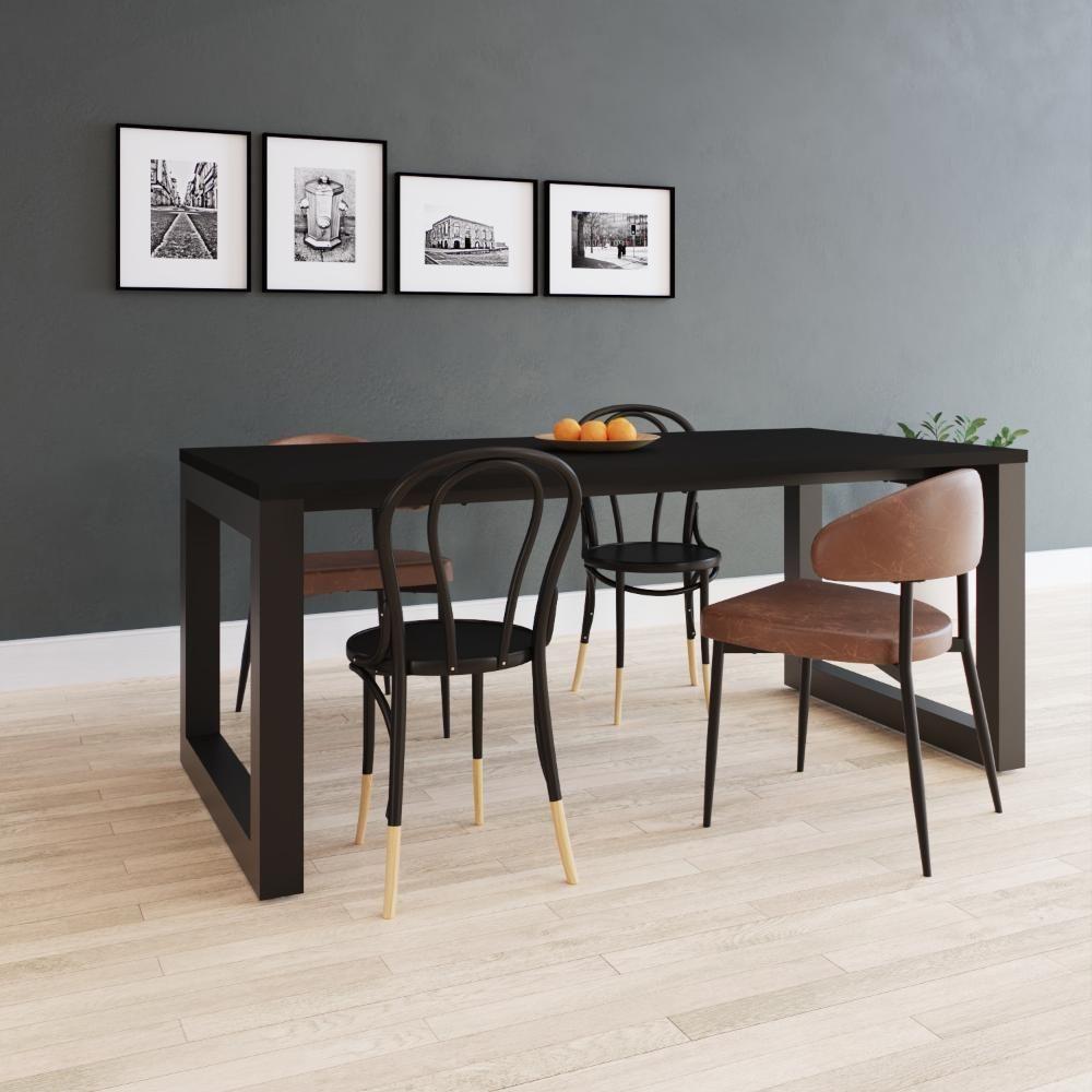 Mesa De Jantar Bronx 180x90x77cm Brmj9180 Preto Tx - Est.preta Preto Tx/est.preta - 2