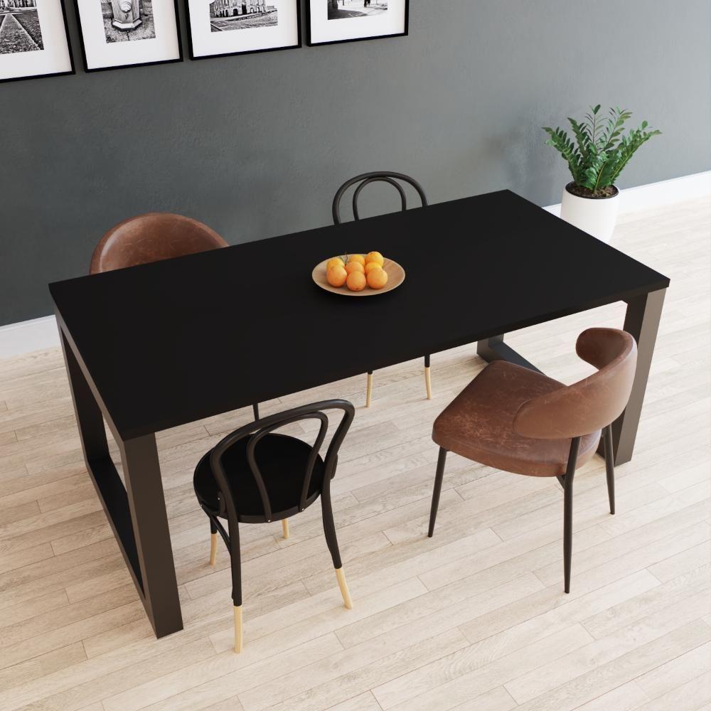 Mesa De Jantar Bronx 180x90x77cm Brmj9180 Preto Tx - Est.preta Preto Tx/est.preta - 4