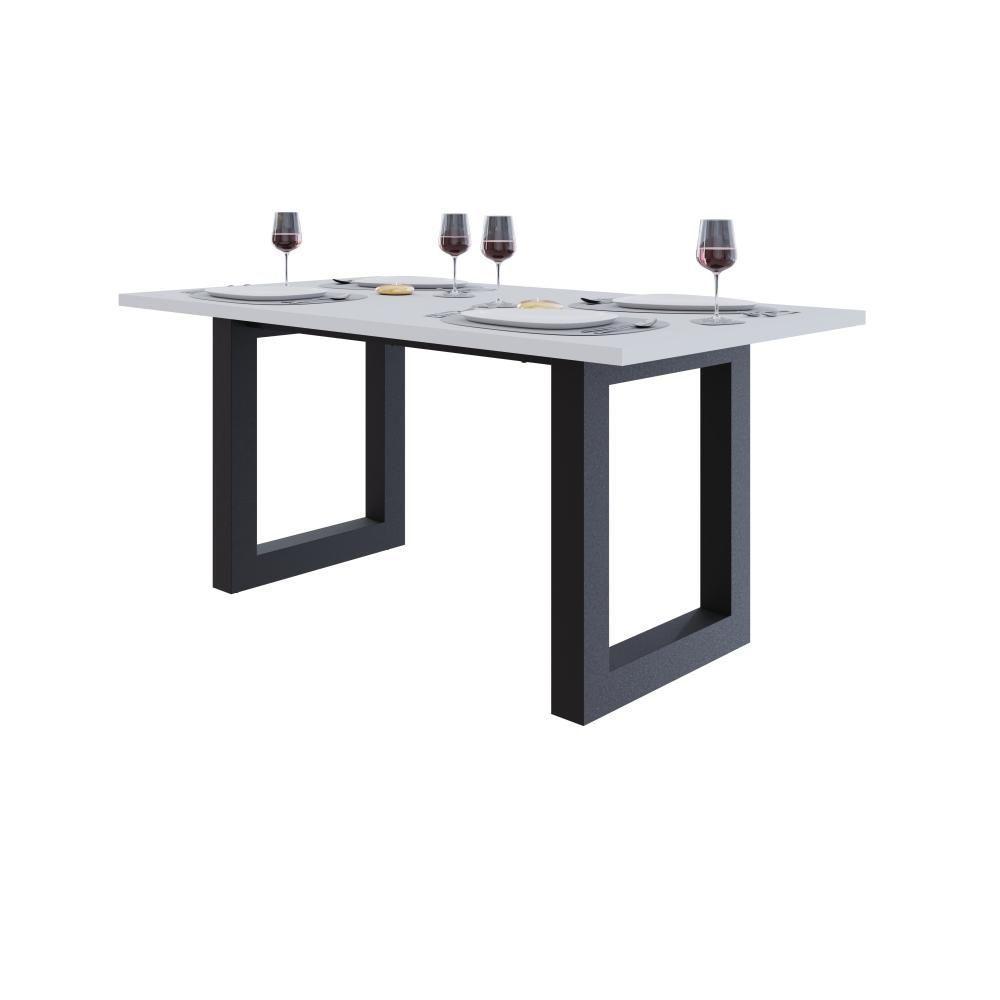Mesa De Jantar Bronx R 160x90x77cm Brmj9160r Branco Tx - Est.preta Branco Tx/est.preta - 5
