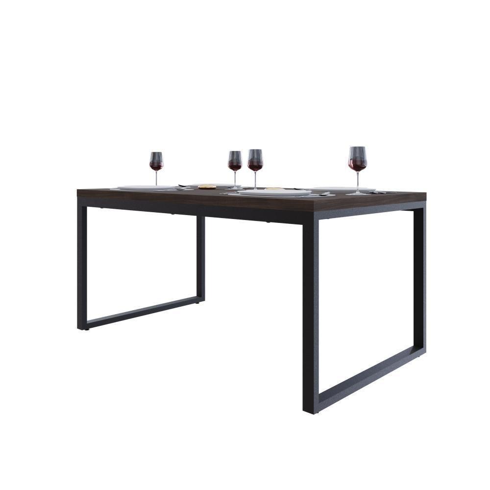 Mesa De Jantar Yon 160 X 90 X 76 Cm Terracota/est.preta Terracota/est.preta - 5