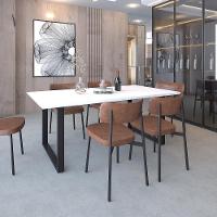 Mesa De Jantar Queens Rg2 200x90x77cm Qemj9200rg2 Branco Tx - Est.preta Branco Tx/est.preta - 2