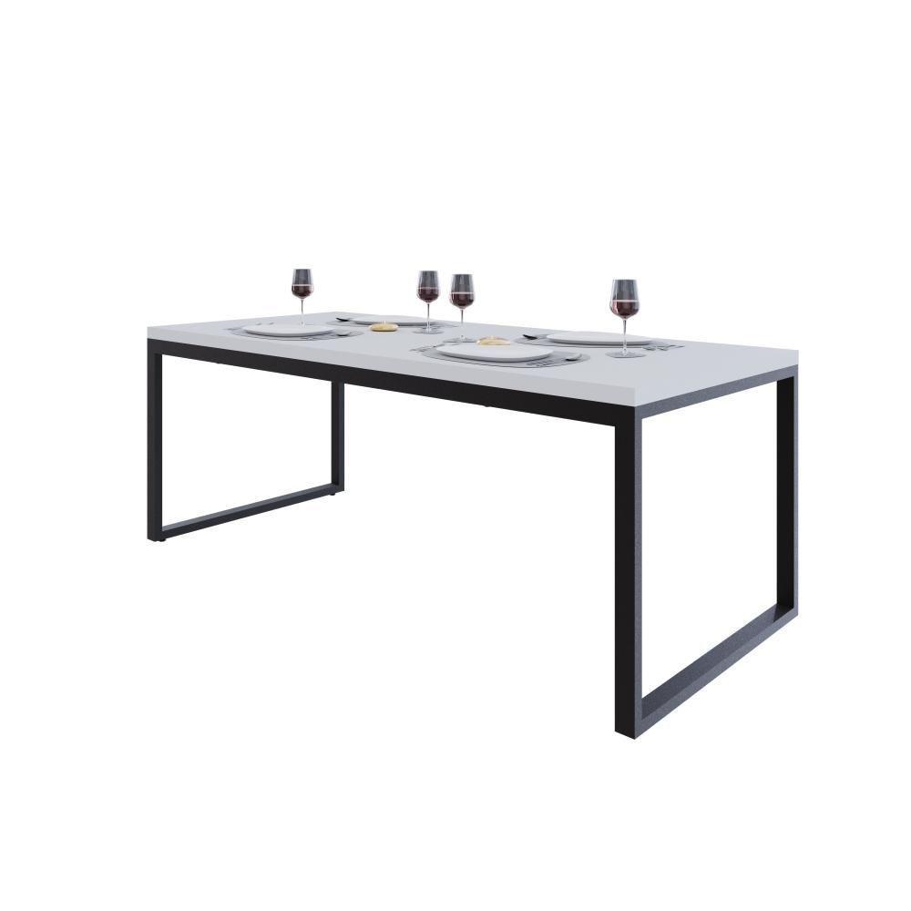 Mesa De Jantar Yon 200 X 90 X 76 Cm Branco Tx/est.preta Branco Tx/est.preta - 5