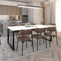 Mesa De Jantar Yon 200 X 90 X 76 Cm Branco Tx/est.preta Branco Tx/est.preta - 2