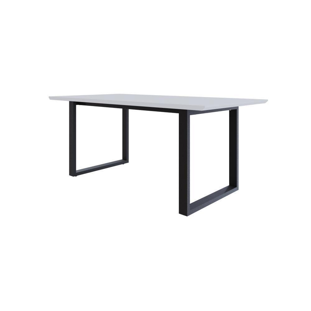 Mesa De Jantar Queens Rg2 180x90x77cm Qemj9180rg2 Branco Tx - Est.preta Branco Tx/est.preta - 1