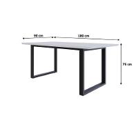 Mesa De Jantar Queens Rg2 180x90x77cm Qemj9180rg2 Branco Tx - Est.preta Branco Tx/est.preta - 6