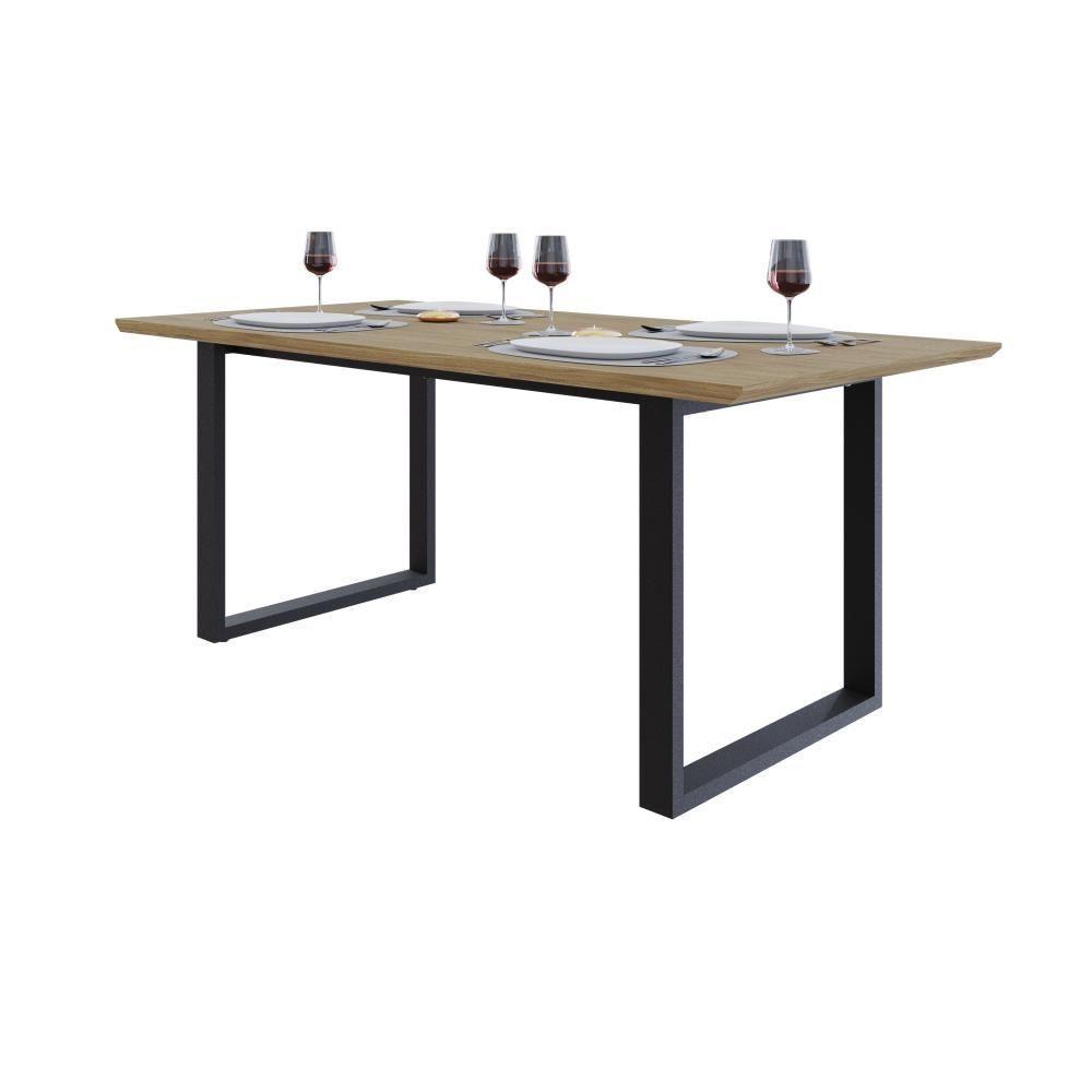 Mesa De Jantar Queens Rg2 180x90x77cm Qemj9180rg2 Vermont Oak - Est.preta Vermont Oak/est.preta - 4