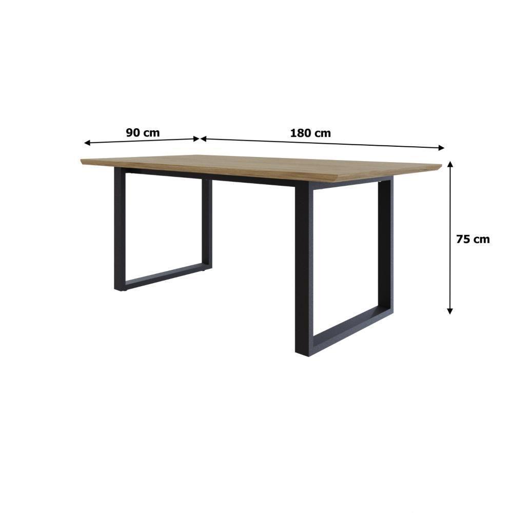 Mesa De Jantar Queens Rg2 180x90x77cm Qemj9180rg2 Vermont Oak - Est.preta Vermont Oak/est.preta - 5