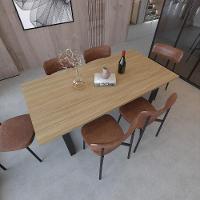 Mesa De Jantar Queens Rg2 180x90x77cm Qemj9180rg2 Vermont Oak - Est.preta Vermont Oak/est.preta - 3