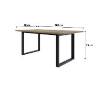 Mesa De Jantar Queens Rg2 180x90x77cm Qemj9180rg2 Vermont Oak - Est.preta Vermont Oak/est.preta - 5