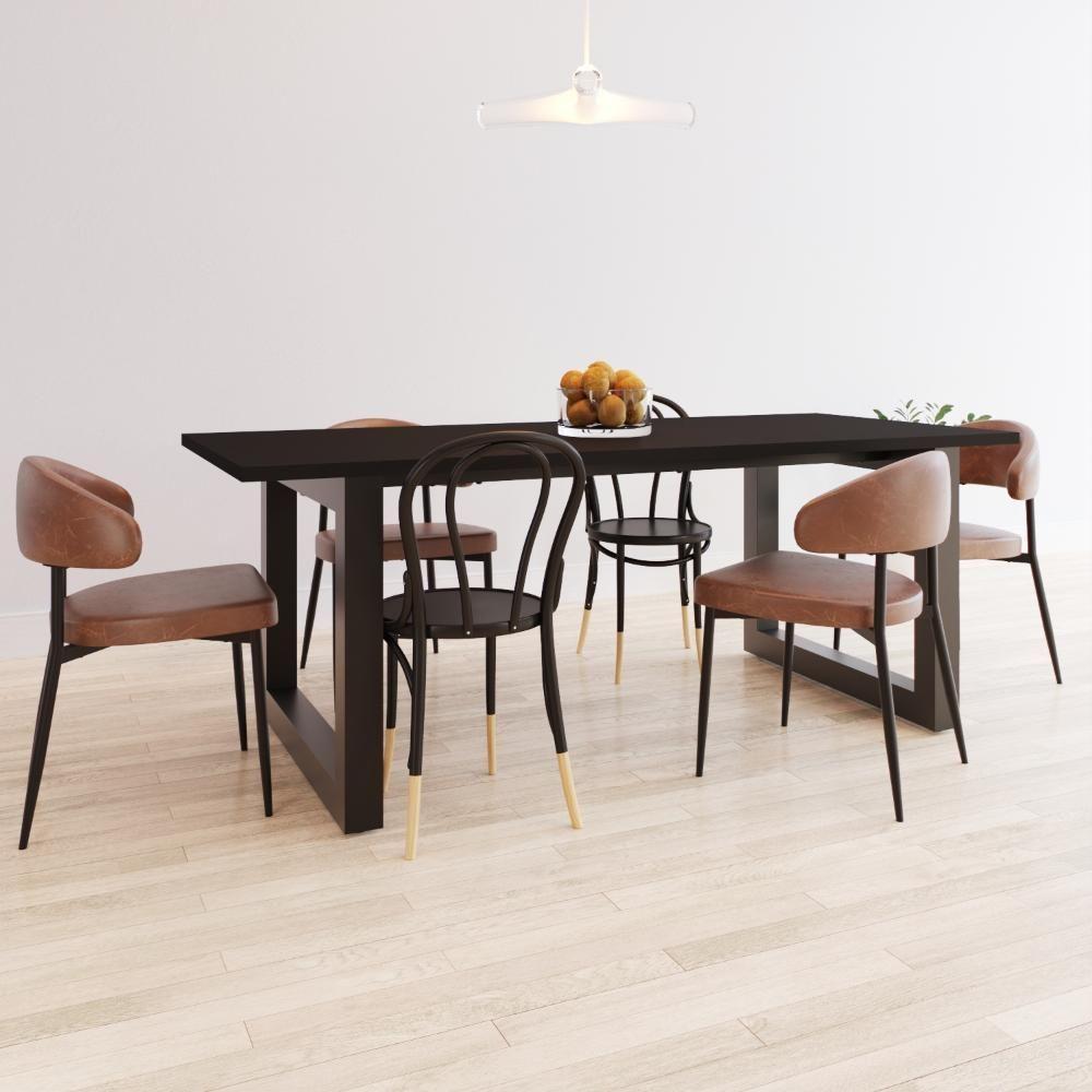 Mesa De Jantar Bronx R 200x90x77cm Brmj9200r Preto Tx - Est.preta Preto Tx/est.preta - 2