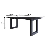 Mesa De Jantar Bronx R 200x90x77cm Brmj9200r Preto Tx - Est.preta Preto Tx/est.preta - 6