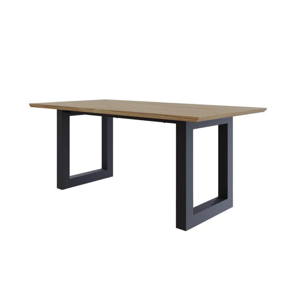 Mesa De Jantar Bronx Rg2 180x90x77cm Brmj9180rg2 Vermont Oak - Est.preta Vermont Oak/est.preta - 1