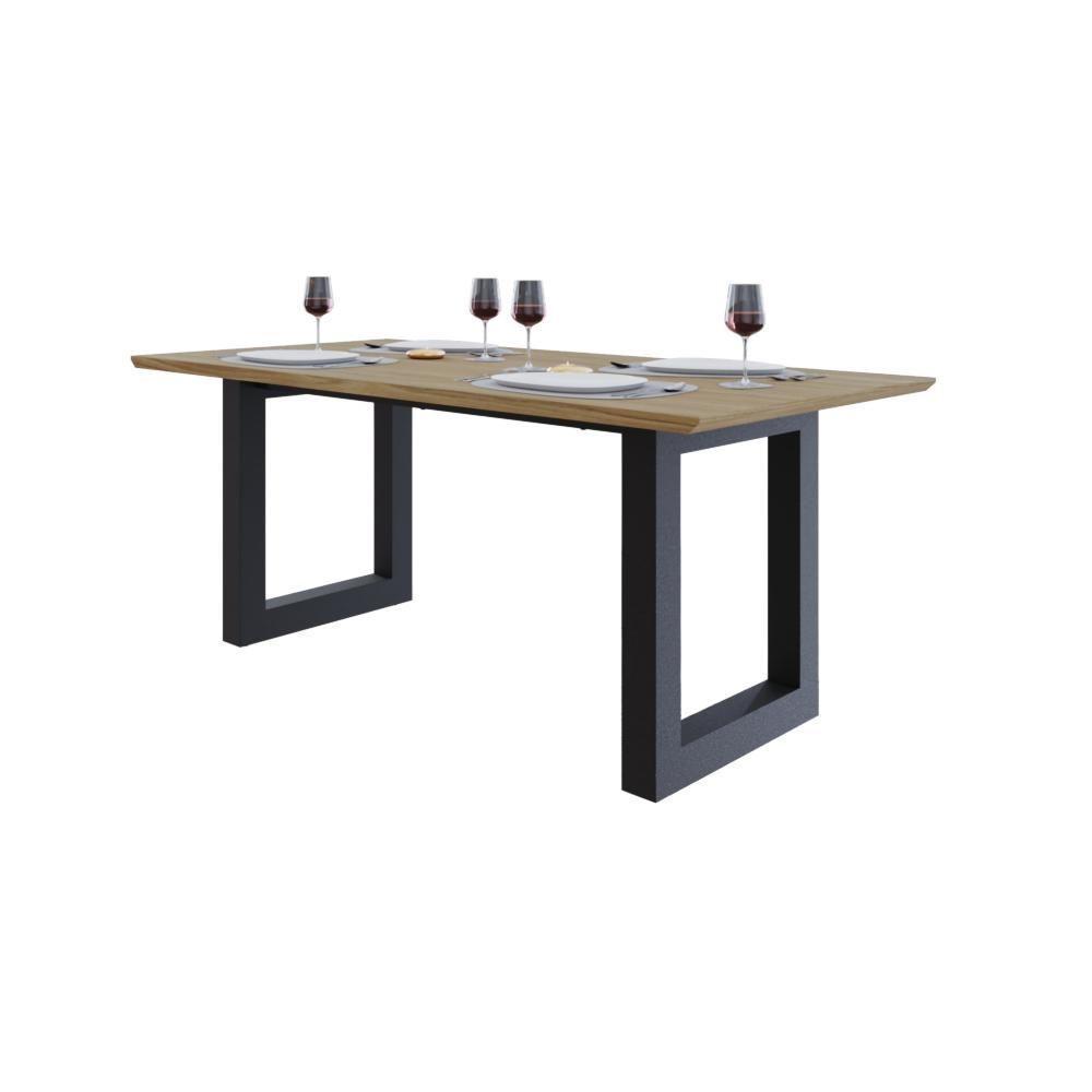 Mesa De Jantar Bronx Rg2 180x90x77cm Brmj9180rg2 Vermont Oak - Est.preta Vermont Oak/est.preta - 5