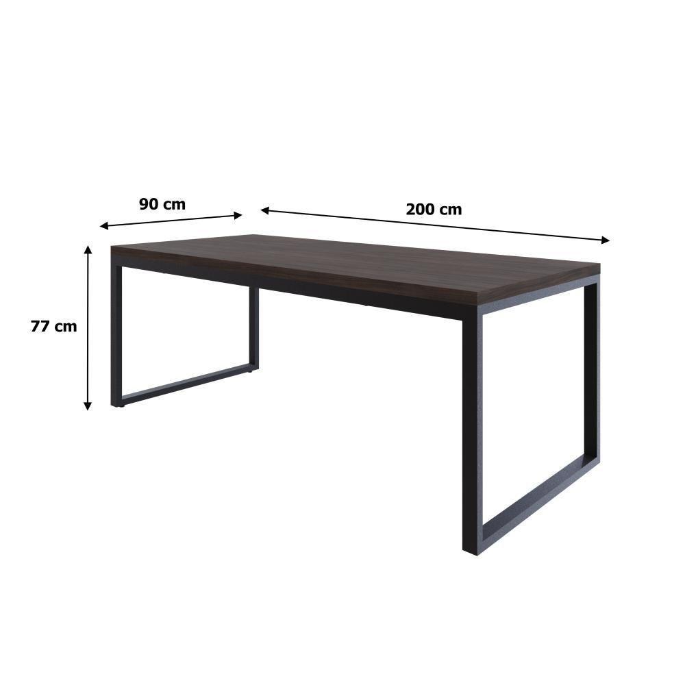 Mesa De Jantar Yon 200 X 90 X 76 Cm Terracota/est.preta Terracota/est.preta - 6