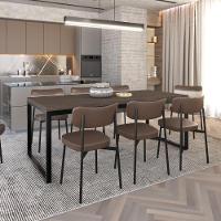 Mesa De Jantar Yon 200 X 90 X 76 Cm Terracota/est.preta Terracota/est.preta - 2