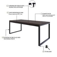 Mesa De Jantar Yon 200 X 90 X 76 Cm Terracota/est.preta Terracota/est.preta - 3