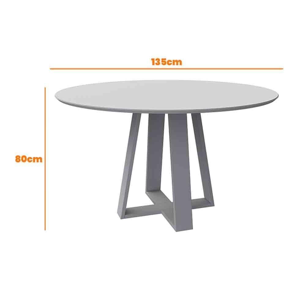 Mesa Vitória 135X135Cm - Ypê/Off White - 2