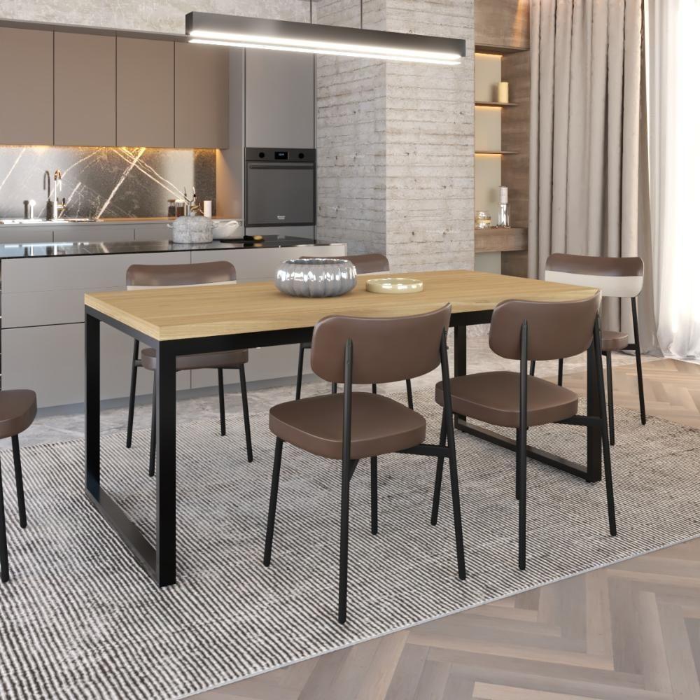 Mesa De Jantar Yon 180 X 90 X 76 Cm Vermont Oak/est.preta Vermont Oak/est.preta - 2