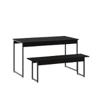 Mesa De Jantar Com 1 Banco Estilo Industrial Tub  Preto ônix / Est.preta - 1