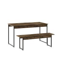 Mesa De Jantar Com 1 Banco Estilo Industrial Tub  Carvalho Dark / Est.preta - 1