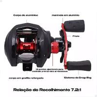 Carretilha Anti Cabeleira 19 Rolamento Freio Magnético 7:2:1 - 3