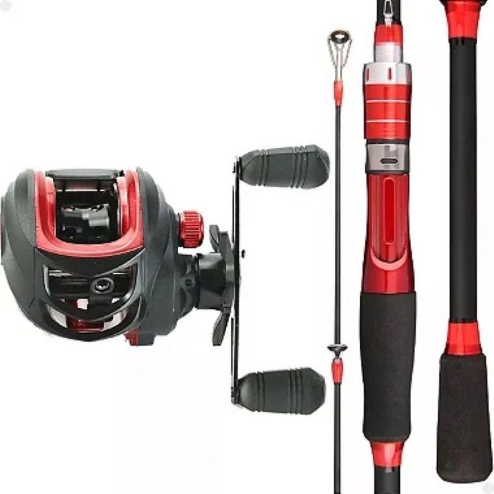 Carretilha Anti Cabeleira 19 Rolamentos E Vara Carbono 1,80m - 1