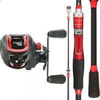 Carretilha Anti Cabeleira 19 Rolamentos E Vara Carbono 1,80m - 1