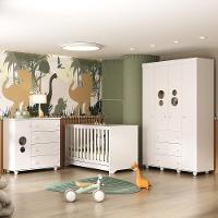 Quarto Infantil Completo Com Berço 3 Em 1 Com Colchão Incluso Multimóveis Mp4384 Branco - 2